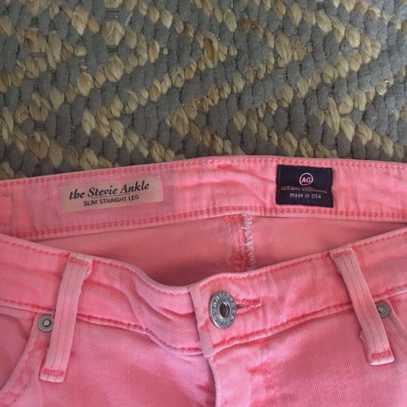 AG | The Stevie Ankle Slim Straight Leg in Pink (30R) - Picture 3 of 5